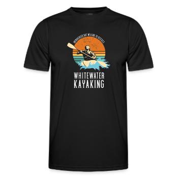 But Willing To Discuss Whitewater Kayaking - Men's Functional T-Shirt - black - Front - AI Model Male 178 dark (178cm)