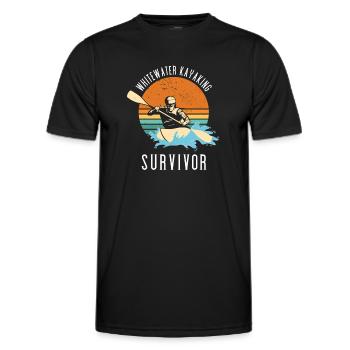 Survivant du kayak en eau vive - T-shirt sport Homme - noir - Devant - AI Model Male 178 dark (178cm)
