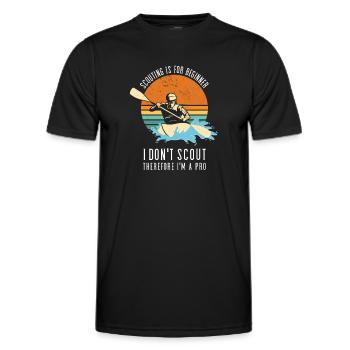 Scouting Is For Beginners Whitewater Kayaking - Men's Functional T-Shirt - black - Front - AI Model Male 178 dark (178cm)
