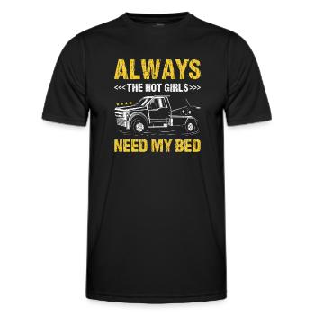 Toujours les filles chaudes ont besoin de mon chauffeur de dépanneuse de lit - T-shirt sport Homme - noir - Devant - AI Model Male 178 dark (178cm)