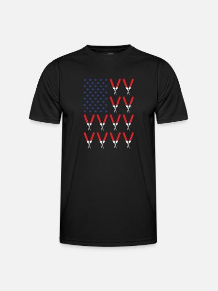 Sport Us Flag Cricket - Men's Functional T-Shirt - black