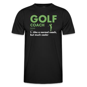 Entraîneur sportif Définition Golf - T-shirt sport Homme - noir - Devant - AI Model Male 178 dark (178cm)