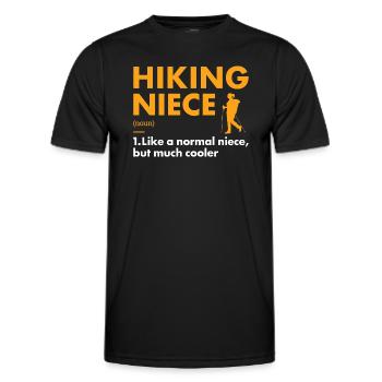 Hiker Niece Definition Hiking - Männer Funktions-T-Shirt - Schwarz - Vorne - AI Model Male 178 dark (178cm)