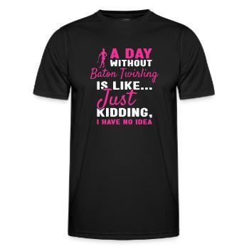 Baton Twirler Une journée sans bâton Twirling - T-shirt sport Homme - noir - Devant - AI Model Male 178 dark (178cm)