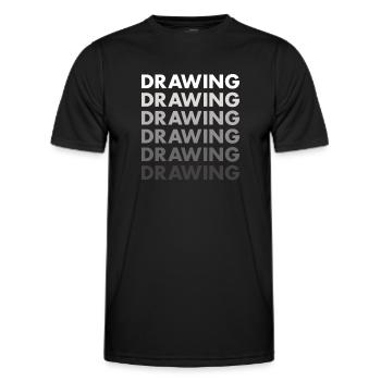 Drawer Drawing - Men's Functional T-Shirt - black - Front - AI Model Male 178 dark (178cm)