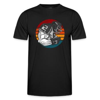 American Football Retro Vintage - Männer Funktions-T-Shirt - Schwarz - Vorne - AI Model Male 178 dark (178cm)