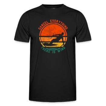 Alles abbrechen Es gibt Wind Lustiges Kitesurfen - Männer Funktions-T-Shirt - Schwarz - Vorne - AI Model Male 178 dark (178cm)