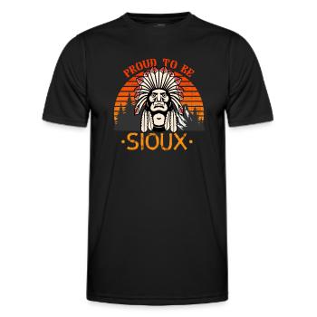 Fier d’être un Amérindien Sioux - T-shirt sport Homme - noir - Devant - AI Model Male 178 dark (178cm)
