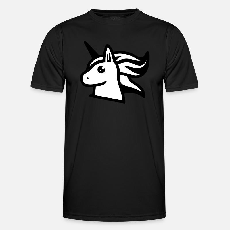 Süßes Einhorn im Comicstil - Männer Funktions-T-Shirt - Schwarz