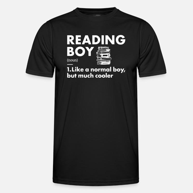 Reader Boy Definition Reading - Männer Funktions-T-Shirt - Schwarz