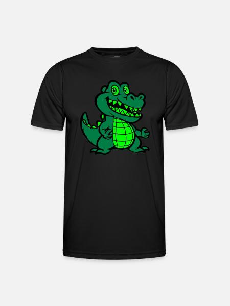 krokodil tier comic - Männer Funktions-T-Shirt - Schwarz