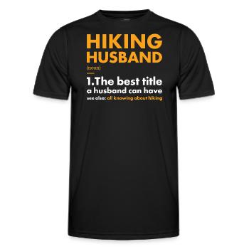Hiker Husband Definition Hiking - Männer Funktions-T-Shirt - Schwarz - Vorne - AI Model Male 178 dark (178cm)
