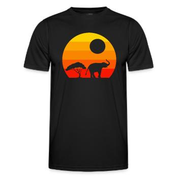 Retro Sonnenuntergang Elefant - Männer Funktions-T-Shirt - Schwarz - Vorne - AI Model Male 178 dark (178cm)