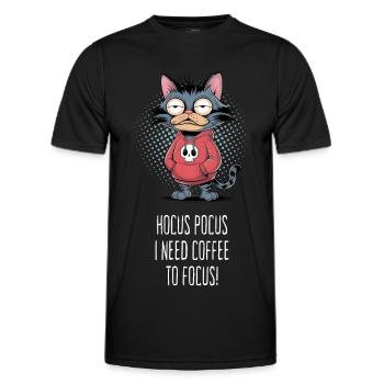Hocus Pocus i need coffee to focus - Männer Funktions-T-Shirt - Schwarz - Vorne - AI Model Male 178 dark (178cm)