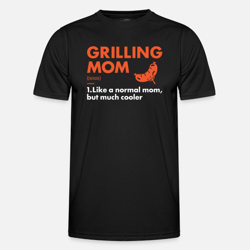 Griller Mom Definition Grilling - Men's Functional T-Shirt - black