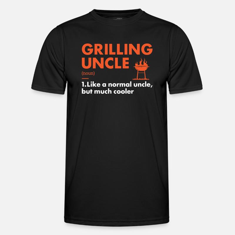Griller Uncle Definition Grilling - Men's Functional T-Shirt - black