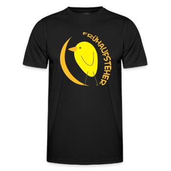 Early bird (birds) - Men's Functional T-Shirt - black - Front - AI Model Male 178 dark (178cm)