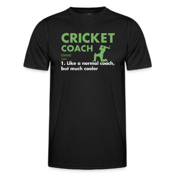 Définition de l’entraîneur sportif Cricket - T-shirt sport Homme - noir - Devant - AI Model Male 178 dark (178cm)
