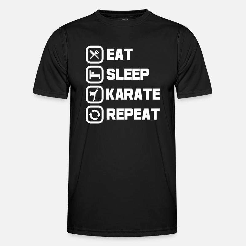 Eat sleep karate repeat - Men's Functional T-Shirt - black