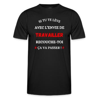 Wenn Sie mit dem Wunsch aufwachen, zu arbeiten - Männer Funktions-T-Shirt - Schwarz - Vorne - AI Model Male 178 dark (178cm)
