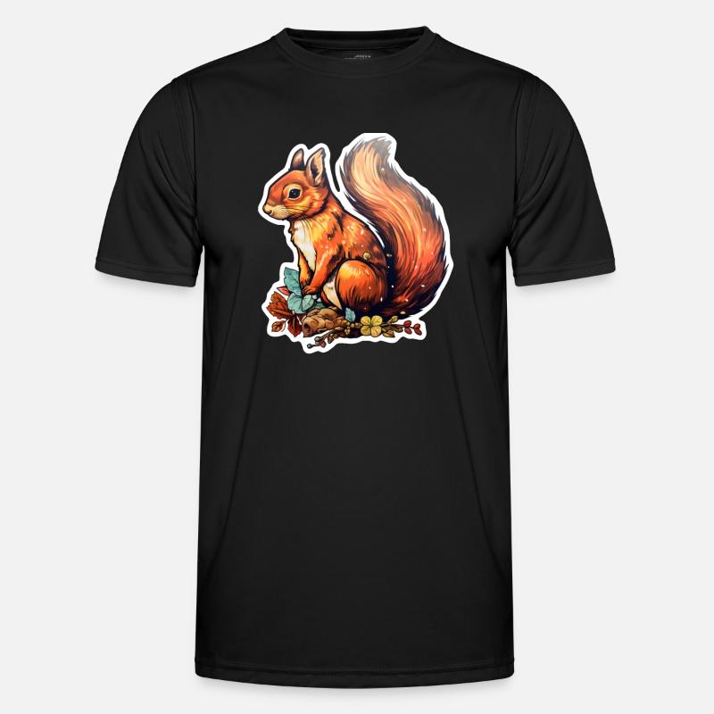 Eichhörnchen putzig - Männer Funktions-T-Shirt - Schwarz