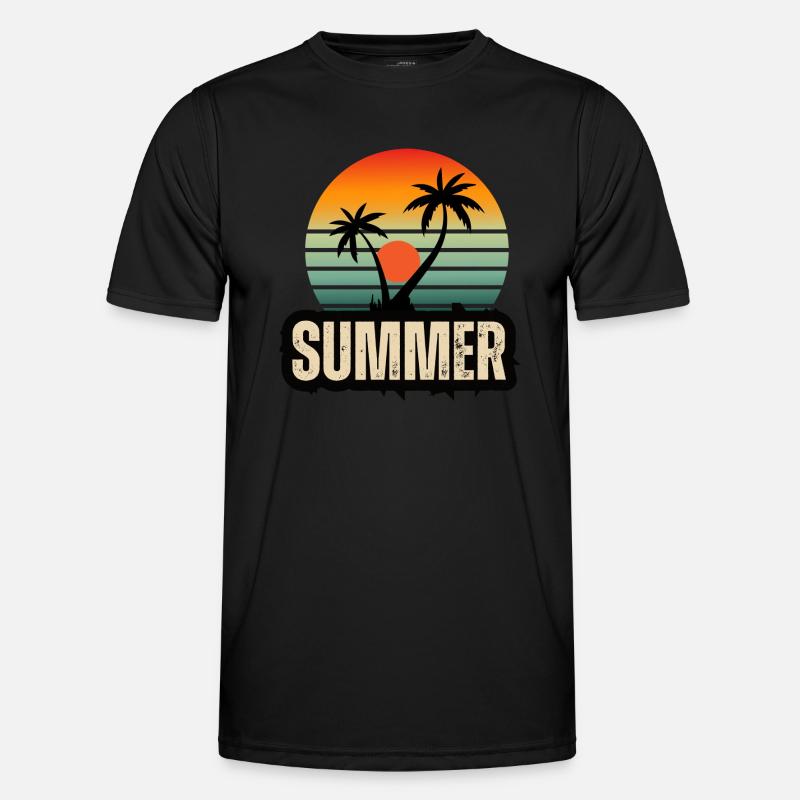 Tropical Serenity: A Sunset Symphony Men's Functional T-Shirt