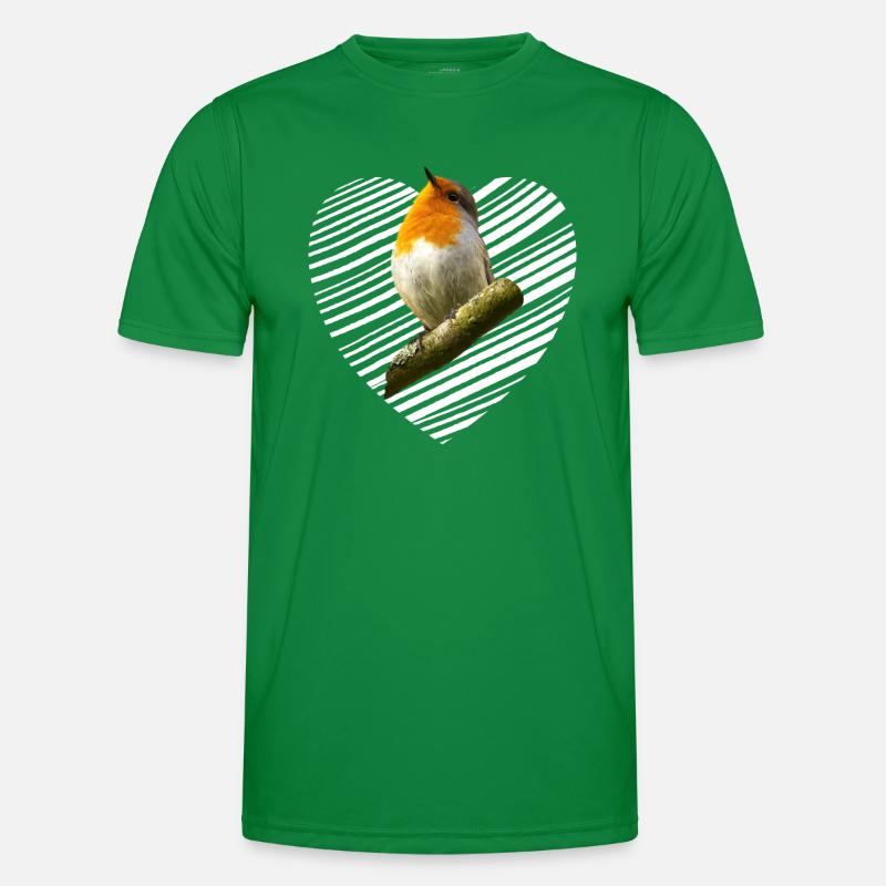 Rotkehlchen Singvogel Männer Funktions-T-Shirt