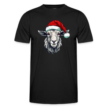 Ziege Xmas Weihnachten Tier Kopf - Männer Funktions-T-Shirt - Schwarz - Vorne - AI Model Male 178 dark (178cm)