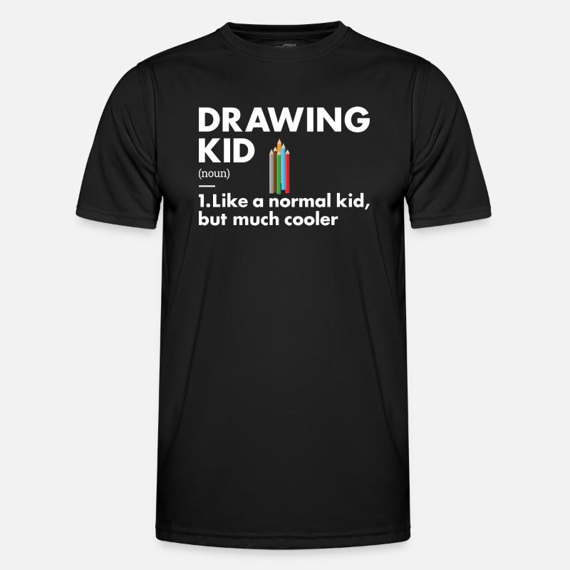 Drawer Kid Definition Drawing - Men's Functional T-Shirt - black