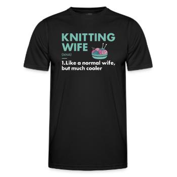 Knitter Wife Definition Knitting - Männer Funktions-T-Shirt - Schwarz - Vorne - AI Model Male 178 dark (178cm)