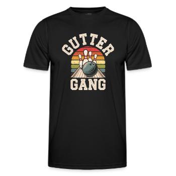 Gutter Gang Bowling Bowler - Men's Functional T-Shirt - black - Front - AI Model Male 178 dark (178cm)