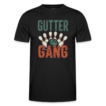 Gutter Gang Bowling Bowler - Men's Functional T-Shirt - black - Front - AI Model Male 178 dark (178cm)