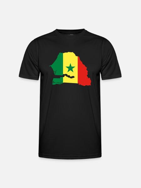Senegal map flag flag - Men's Functional T-Shirt - black