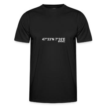 Basel coordinates - Men's Functional T-Shirt - black - Front - AI Model Male 178 dark (178cm)