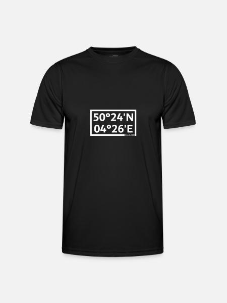 Coordonnées de Charleroi - T-shirt sport Homme - noir