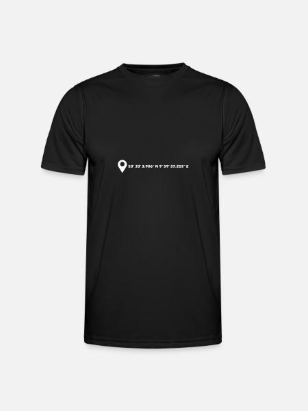 Coordonnées de Hambourg - T-shirt sport Homme - noir