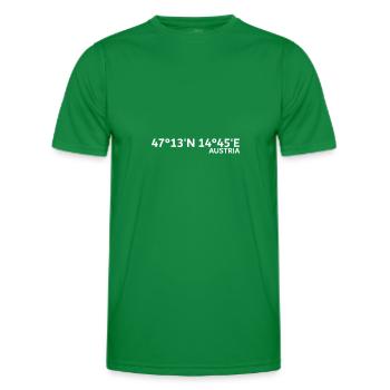 Race track Spielberg Austria Coordinates - Men's Functional T-Shirt - kelly green - Front - AI Model Male 178 dark (178cm)