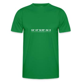 Flensburg Koordinaten - Männer Funktions-T-Shirt - Kelly Green - Vorne - AI Model Male 178 dark (178cm)