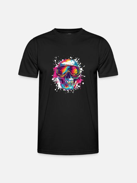 Ski Ski Goggles Skull - Men's Functional T-Shirt - black