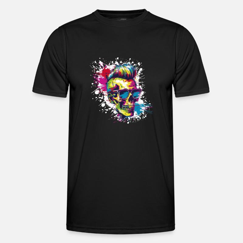 Punk Skull Party - Men's Functional T-Shirt - black
