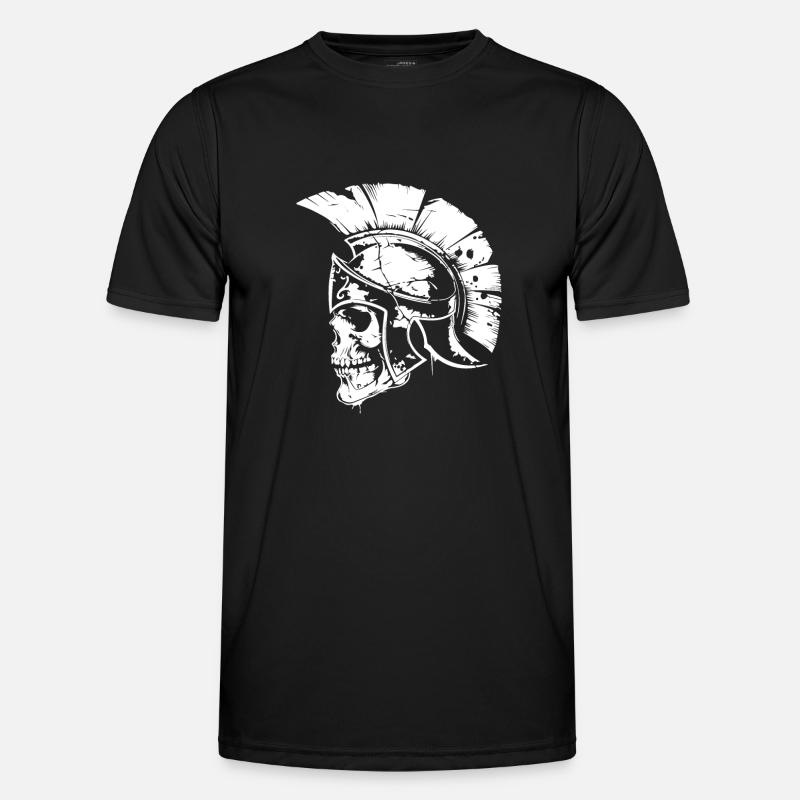 Spartaner Skull Gladiator - Männer Funktions-T-Shirt - Schwarz