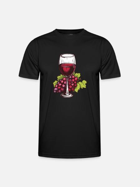 Wine Glass Grapes Wine - Men's Functional T-Shirt - black
