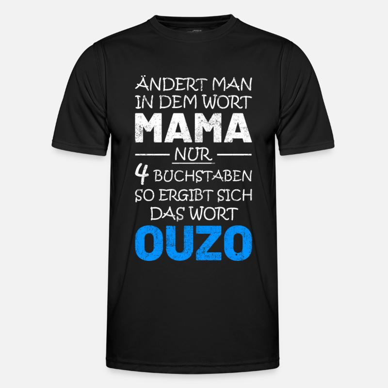 Ouzo Schnaps Saufen Geschenkidee - Männer Funktions-T-Shirt - Schwarz