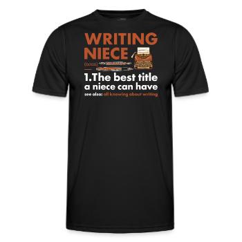 Writer Niece Definition Writing - Men's Functional T-Shirt - black - Front - AI Model Male 178 dark (178cm)