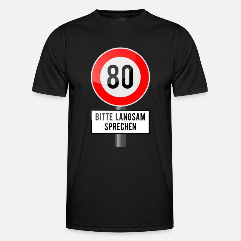 80 years shield slowly - Men's Functional T-Shirt - black