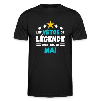 Les vétos de légende sont nés en mai - T-shirt sport Homme - noir - Devant - AI Model Male 178 dark (178cm)