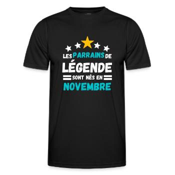 Les parrains de légende sont nés en novembre - T-shirt sport Homme - noir - Devant - AI Model Male 178 dark (178cm)