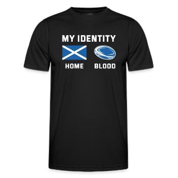 Mon identité Écosse Rugby - T-shirt sport Homme - noir - Devant - AI Model Male 178 dark (178cm)