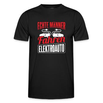 Auto E-Auto Elektroauto - Männer Funktions-T-Shirt - Schwarz - Vorne - AI Model Male 178 dark (178cm)