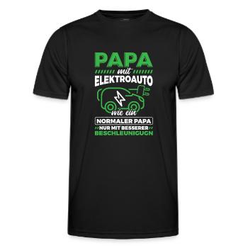 Elektroauto Auto E-Auto - Männer Funktions-T-Shirt - Schwarz - Vorne - AI Model Male 178 dark (178cm)